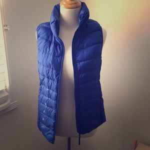 Uniqlo blue nylon down vest